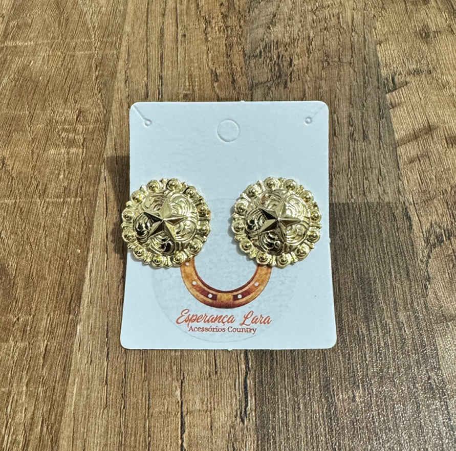 Brincos Concho Estrela - Dourado